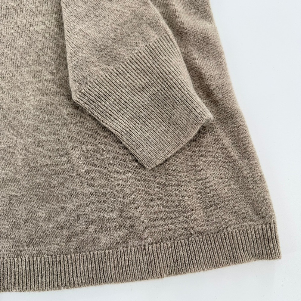 Croft & Barrow V Neck Sweater Modern Women Large Brown Solid Pullover Knit Top - Picture 5 of 7
